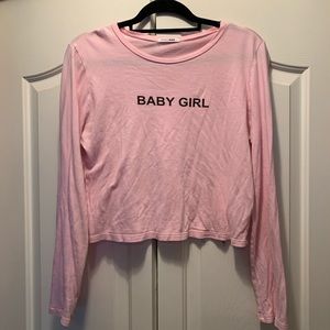 Light pink long sleeve crop top
